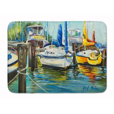 Carolines Treasures Yellow boat II Sailboat Machine Washable Memory Foam Mat JMK1085RUG